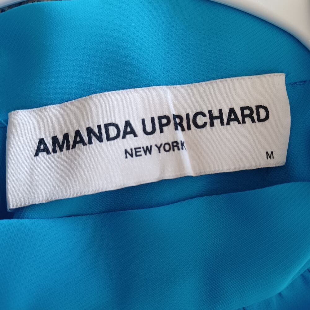 Amanda Uprichard Darby Tiered Halter Mini Dress Ocean Blue M - Picture 10 of 11